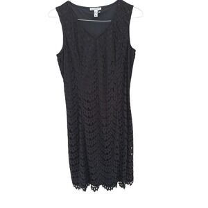 Isaac Mizrahi LIVE! Black Lace Sleeveless Dress Cocktail‎ Party Elegant